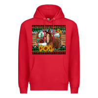 Red christmas farm and horse Premium Hoodie - RanaPortraitStore
