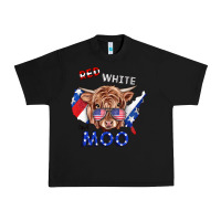 Black Red White And Moo Cow Urban Heavy Tee - RanaPortraitStore