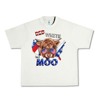 Pistachio Red White And Moo Cow Urban Heavy Tee - RanaPortraitStore