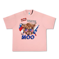 Salmon Red White And Moo Cow Urban Heavy Tee - RanaPortraitStore