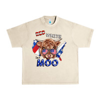 Sandshell Red White And Moo Cow Urban Heavy Tee - RanaPortraitStore