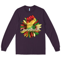Plum juneteenth fist sunflower Long Sleeve Tee - BarkalooDesign