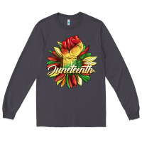 Smoke juneteenth fist sunflower Long Sleeve Tee - BarkalooDesign