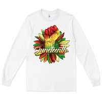 White juneteenth fist sunflower Long Sleeve Tee - BarkalooDesign