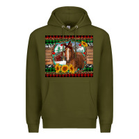 Army Green christmas farm and horse Premium Hoodie - RanaPortraitStore