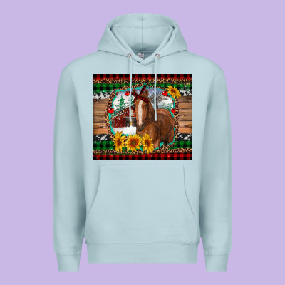 Christmas Farm And Horse Premium Hoodie Designed By Ranaportraitstore