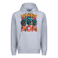 Heather Grey motocross mom Premium Hoodie - texasbilliewilder