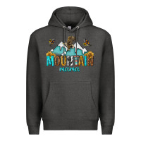 Charcoal Heather mountain mama Premium Hoodie - texasbilliewilder