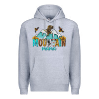 Heather Grey mountain mama Premium Hoodie - texasbilliewilder