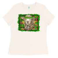 Bone st patricks day sheep shamrock gold  serape leopard glitter Ladies Tee - Artiststas