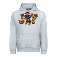 Heather Grey dachshund puppy christmas joy Urban Hoodie - RanaPortraitStore
