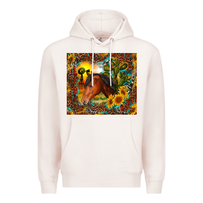 Western Horse And Sunflower Premium Hoodie by RanaPortraitStore | Teevron