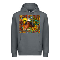Rock western horse and sunflower Premium Hoodie - RanaPortraitStore
