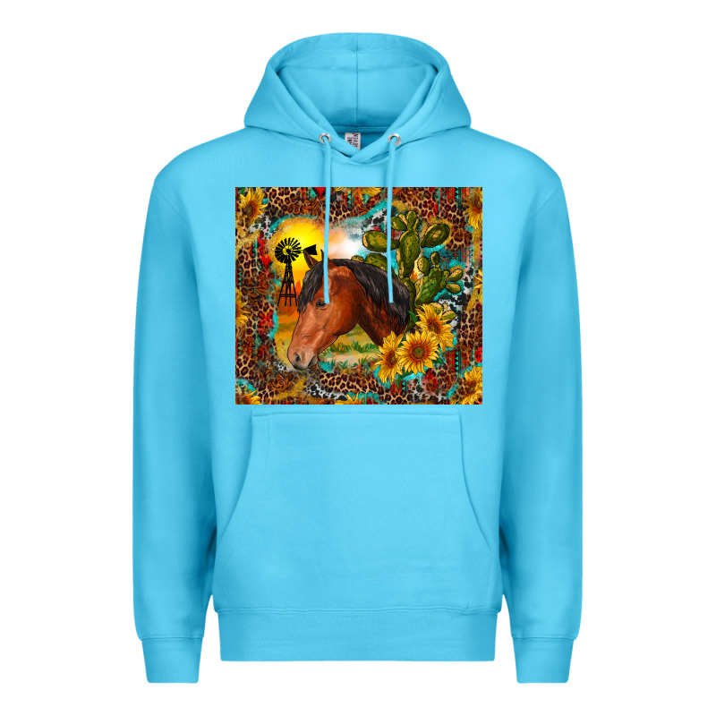 Western Horse And Sunflower Premium Hoodie by RanaPortraitStore | Teevron