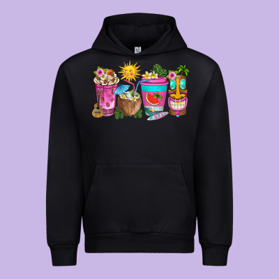 Aloha Coffe Cups Urban Hoodie Designed By Texasbilliewilder