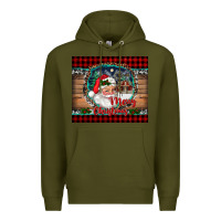 Army Green merry christmas santa and farm Premium Hoodie - RanaPortraitStore