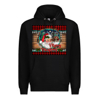 Black merry christmas santa and farm Premium Hoodie - RanaPortraitStore