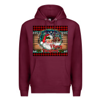 Burgundy merry christmas santa and farm Premium Hoodie - RanaPortraitStore