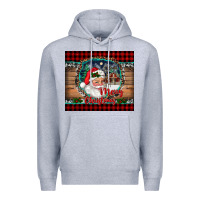 Heather Grey merry christmas santa and farm Premium Hoodie - RanaPortraitStore