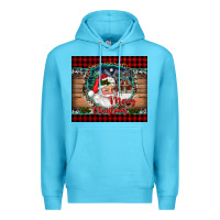 Ocean Blue merry christmas santa and farm Premium Hoodie - RanaPortraitStore