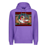 Purple merry christmas santa and farm Premium Hoodie - RanaPortraitStore