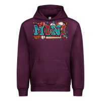 Mauve Wine mini baseball Urban Hoodie - Zillion Design Studio