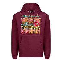 Burgundy my favorite calls me mama Premium Hoodie - texasbilliewilder