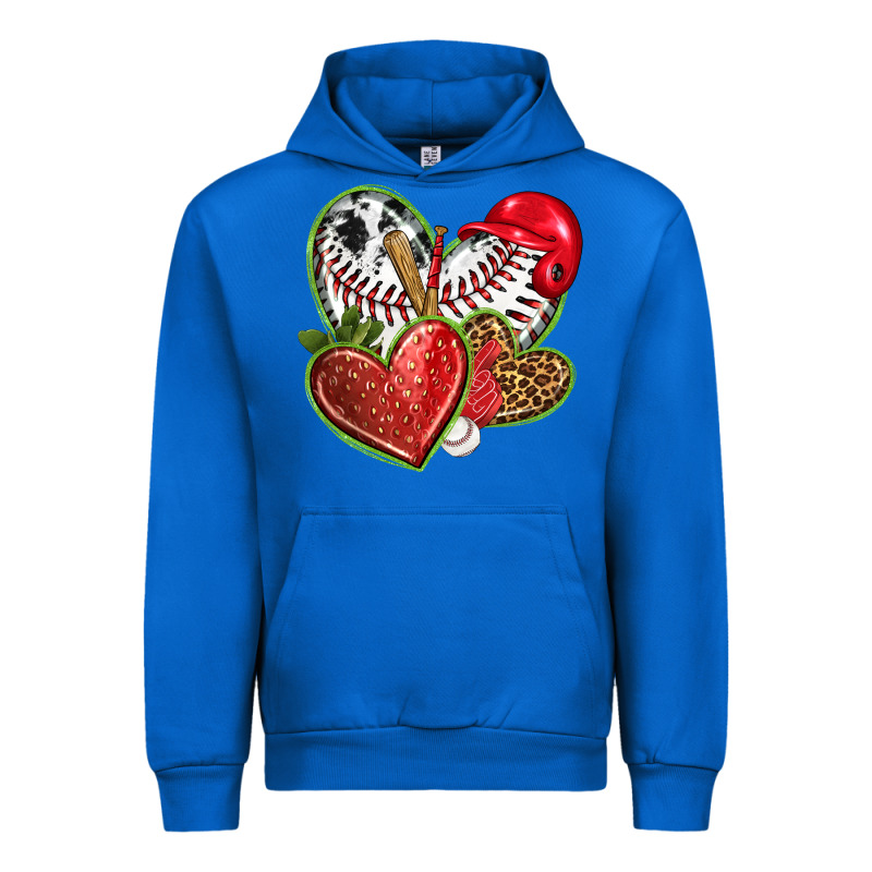 Baseball With Strawberry Hearts Urban Hoodie by texasbilliewilder | Teevron