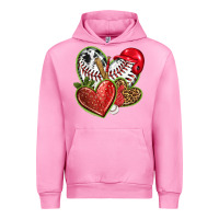 Fuchsia Pink baseball with strawberry hearts Urban Hoodie - texasbilliewilder