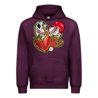 Mauve Wine baseball with strawberry hearts Urban Hoodie - texasbilliewilder