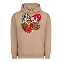 Pigment Burro baseball with strawberry hearts Urban Hoodie - texasbilliewilder