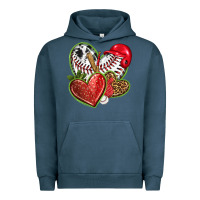 Pigment Midnight Navy baseball with strawberry hearts Urban Hoodie - texasbilliewilder