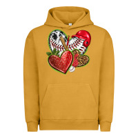 Pigment Peanut Butter baseball with strawberry hearts Urban Hoodie - texasbilliewilder