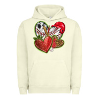 Pigment Pistachio baseball with strawberry hearts Urban Hoodie - texasbilliewilder