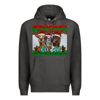 Charcoal Heather merry christmas heifers Premium Hoodie - RanaPortraitStore