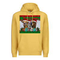 Antique Gold merry christmas heifers Premium Hoodie - RanaPortraitStore