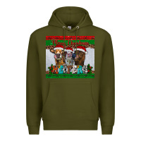 Army Green merry christmas heifers Premium Hoodie - RanaPortraitStore