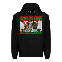 Black merry christmas heifers Premium Hoodie - RanaPortraitStore