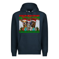 Navy merry christmas heifers Premium Hoodie - RanaPortraitStore