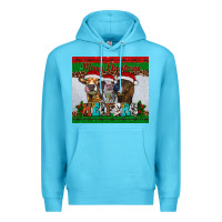 Ocean Blue merry christmas heifers Premium Hoodie - RanaPortraitStore
