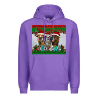 Purple merry christmas heifers Premium Hoodie - RanaPortraitStore