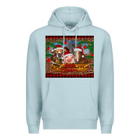 Blue Mist merry christmas cow pig and horse Premium Hoodie - RanaPortraitStore