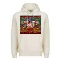 Oatmeal Heather merry christmas cow pig and horse Premium Hoodie - RanaPortraitStore
