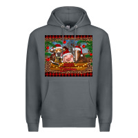 Rock merry christmas cow pig and horse Premium Hoodie - RanaPortraitStore
