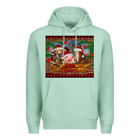 Seafoam merry christmas cow pig and horse Premium Hoodie - RanaPortraitStore