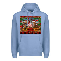 Colony Blue merry christmas cow pig and horse Premium Hoodie - RanaPortraitStore