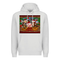 Dove Grey merry christmas cow pig and horse Premium Hoodie - RanaPortraitStore