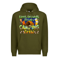 Army Green fires friends drinks camping crew Premium Hoodie - Zillion Design Studio