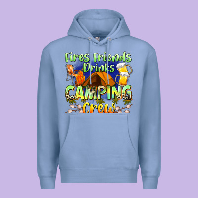 Fires Friends Drinks Camping Crew Premium Hoodie Designed By Zillion Design Studio