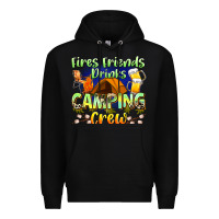 Black fires friends drinks camping crew Premium Hoodie - Zillion Design Studio